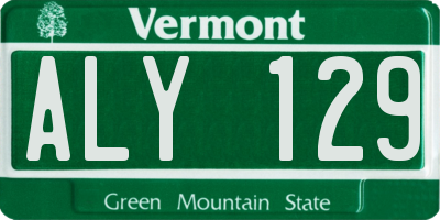 VT license plate ALY129