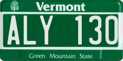 VT license plate ALY130