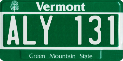 VT license plate ALY131