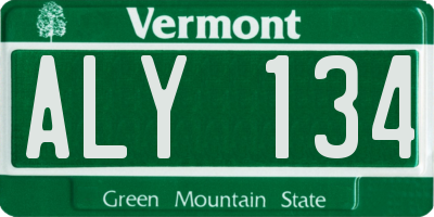 VT license plate ALY134