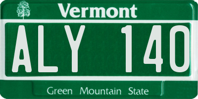 VT license plate ALY140
