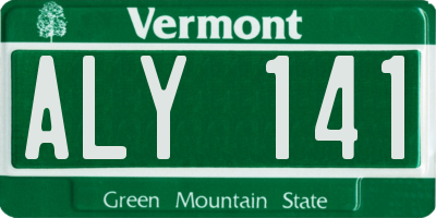 VT license plate ALY141