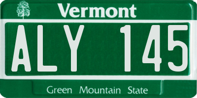 VT license plate ALY145
