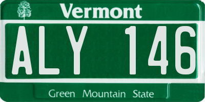 VT license plate ALY146