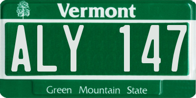 VT license plate ALY147