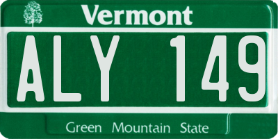 VT license plate ALY149