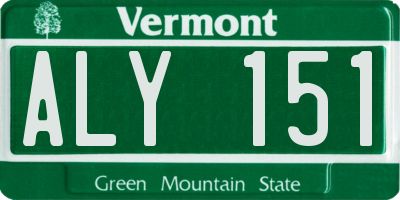 VT license plate ALY151