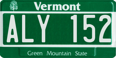 VT license plate ALY152