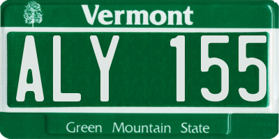 VT license plate ALY155