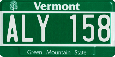 VT license plate ALY158