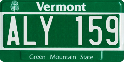 VT license plate ALY159