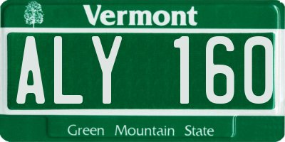 VT license plate ALY160