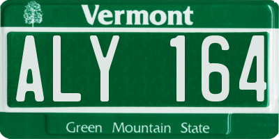VT license plate ALY164