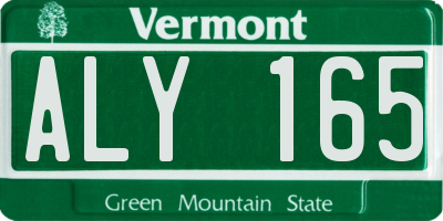 VT license plate ALY165