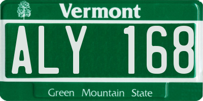 VT license plate ALY168