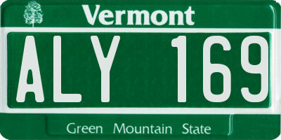 VT license plate ALY169