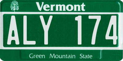 VT license plate ALY174