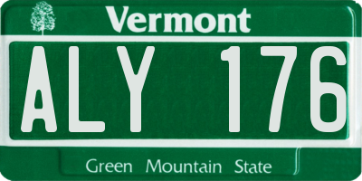 VT license plate ALY176