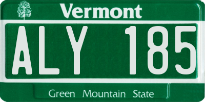 VT license plate ALY185