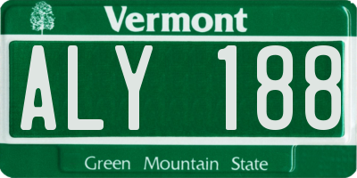 VT license plate ALY188