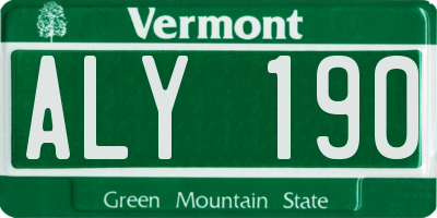 VT license plate ALY190