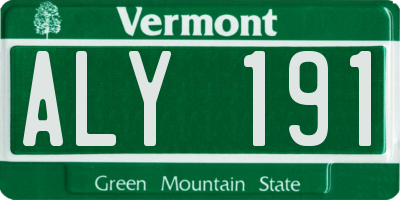 VT license plate ALY191