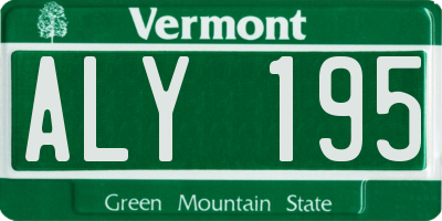VT license plate ALY195