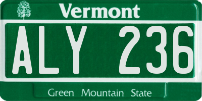 VT license plate ALY236
