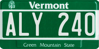 VT license plate ALY240