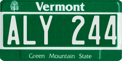VT license plate ALY244