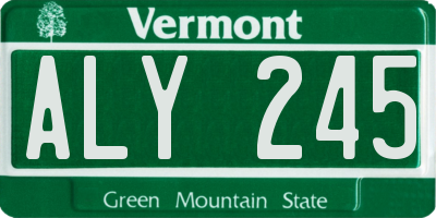 VT license plate ALY245