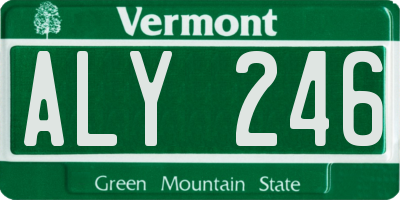 VT license plate ALY246