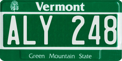 VT license plate ALY248