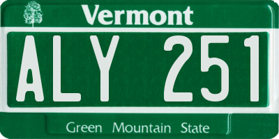 VT license plate ALY251
