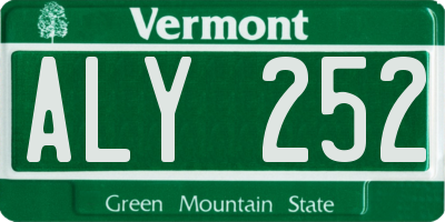 VT license plate ALY252