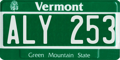 VT license plate ALY253