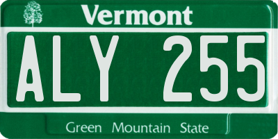 VT license plate ALY255