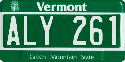VT license plate ALY261