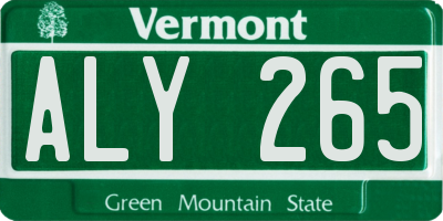VT license plate ALY265