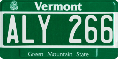 VT license plate ALY266