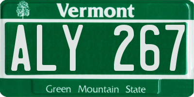 VT license plate ALY267