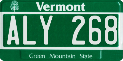 VT license plate ALY268