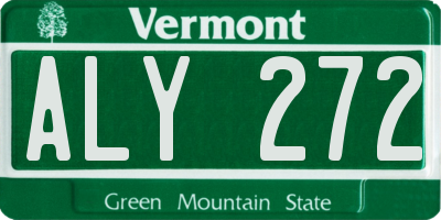 VT license plate ALY272