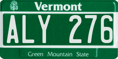 VT license plate ALY276