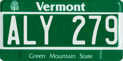 VT license plate ALY279