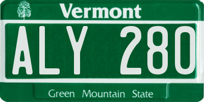 VT license plate ALY280