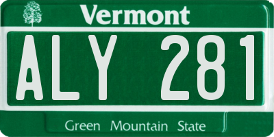 VT license plate ALY281