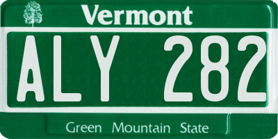 VT license plate ALY282