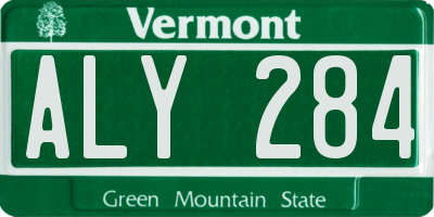 VT license plate ALY284