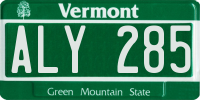 VT license plate ALY285